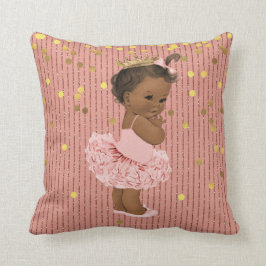 Etnische prinses in Tutu Faux Gold Confetti Glitte Kussen