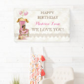 Etnische Prinses Koninklijke Troon Meisje Roze Gou Spandoek (Insitu)