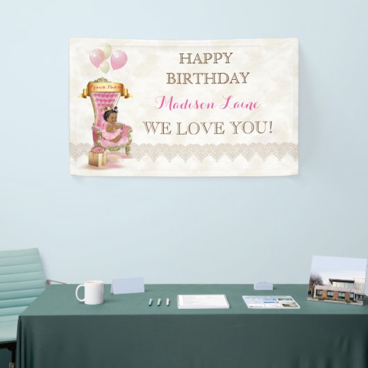 Etnische Prinses Koninklijke Troon Meisje Roze Gou Spandoek (Beurs)