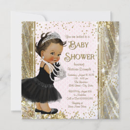 Etnische Prinses Little Lady Pink Gold Baby shower Kaart