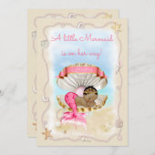 Etnische prinses Mermaid Name op Clam Shell Kaart (Voorkant / Achterkant)