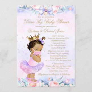 Etnische prinses met masker rijden door Baby showe Kaart