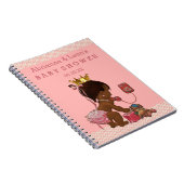 Etnische Prinses op Telefoon Baby shower Gastenboe Notitieboek (Rechterzijde)