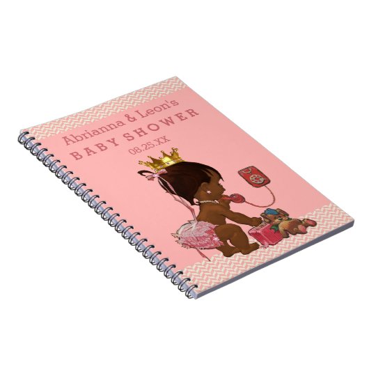 Etnische Prinses op Telefoon Baby shower Gastenboe Notitieboek (Rechterzijde)