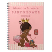 Etnische Prinses op Telefoon Baby shower Gastenboe Notitieboek (Voorkant)