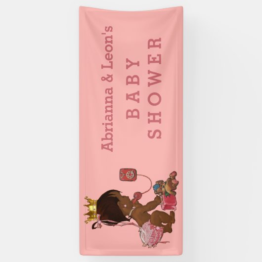 Etnische prinses op telefoon gepersonaliseerd Baby Spandoek (Verticaal)