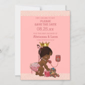 Etnische prinses op telefoon Save The Date Chevron Magnetische Uitnodiging (Voorkant)