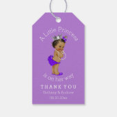 Etnische prinses Paarse Baby shower gepersonalisee Cadeaulabel (Achterkant)