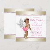 Etnische Prinses Parel Roze Gouden Engel Baby show Kaart (Voorkant / Achterkant)