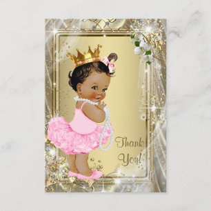 Etnische Prinses Parels Plat Baby Shower Bedankt