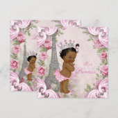Etnische Prinses  Parijse Floral Baby shower Kaart (Voorkant / Achterkant)