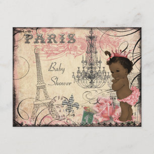 Etnische prinses Paris Eiffeltoren Baby shower Kaart