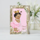 Etnische prinses Pearls Flat Baby shower Dank u we Bedankkaart (Staand voorkant)