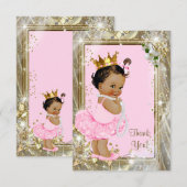 Etnische prinses Pearls Flat Baby shower Dank u we Bedankkaart (Voorkant / Achterkant)