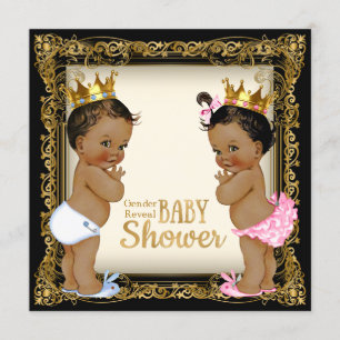Etnische Prinses Prince Gender Reveal Baby Shower Kaart