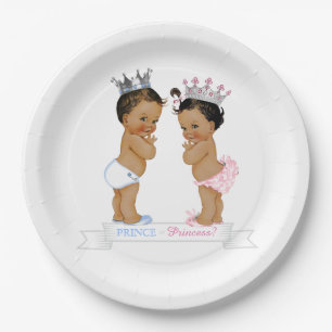 Etnische prinses prins baby shower papieren bordje