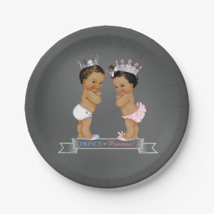 Etnische Prinses Prins Kalk Baby Shower Papieren Bordje