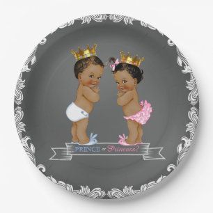 Etnische Prinses Prins Krijtbord Baby Shower Papieren Bordje