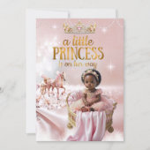 Etnische Prinses Roze Baby shower Carriage Wieg Kaart (Voorkant)