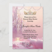 Etnische Prinses Roze Baby Shower eenhoorn kasteel Kaart (Achterkant)