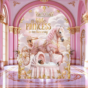 Etnische Prinses Roze Baby Shower Koets Kaart