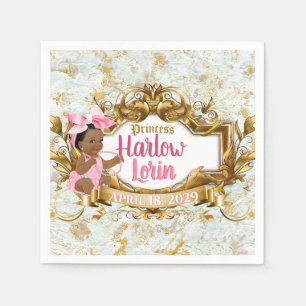 Etnische Prinses Roze Elegant Baby shower Servet