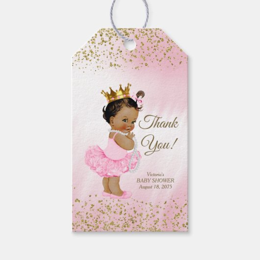 Etnische Prinses Roze Goud Baby shower Gift Labels Cadeaulabel (Voorkant)