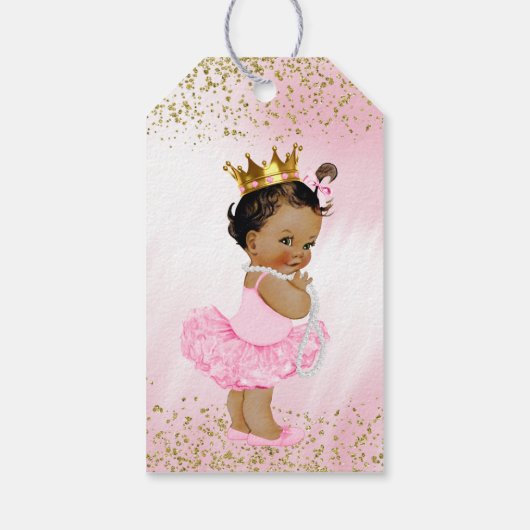 Etnische Prinses Roze Goud Baby shower Gift Labels Cadeaulabel (Achterkant)
