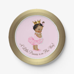 Etnische Prinses Roze Goud Baby shower Papieren Bordje