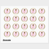 Etnische Prinses Roze Goud Baby shower Ronde Sticker (Vel)