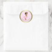 Etnische Prinses Roze Goud Baby shower Ronde Sticker (Tas)