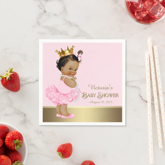 Etnische Prinses Roze Goud Baby shower Servetten (Insitu)