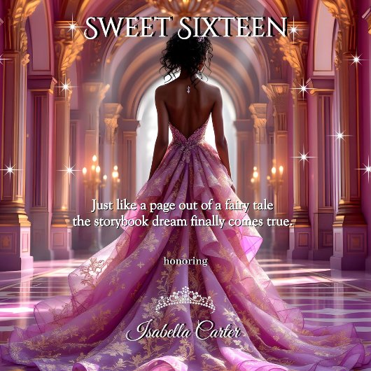 Etnische Prinses Sweet 16 Verjaardag Roze Paarse Kaart