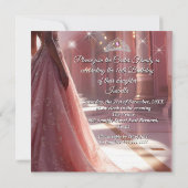 Etnische Prinses Sweet 16 Verjaardagsfeestje Roze Kaart (Achterkant)