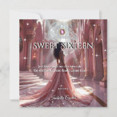 Etnische Prinses Sweet 16 Verjaardagsfeestje Roze Kaart (Voorkant)