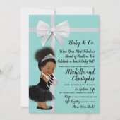 Etnische prinses Turquoise Blue Baby shower Kaart (Voorkant)