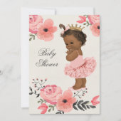 Etnische prinses Tutu Floral Waterverf Baby shower Kaart (Voorkant)