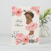 Etnische prinses Tutu Floral Waterverf Baby shower Kaart (Staand voorkant)