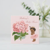 Etnische Prinses Tutu Hydrangea Baby shower Kaart (Staand voorkant)