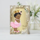 Etnische Prinses Tutu Parels Baby shower Bedankt (Staand voorkant)