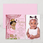 Etnische Prinses Tutu Pearl verjaardagsfeest Kaart (Voorkant / Achterkant)