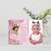 Etnische Prinses Tutu Pearl verjaardagsfeest Kaart (Staand voorkant)