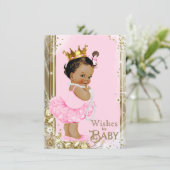Etnische prinses Tutu Pearls wenst Baby Advieskaart (Staand voorkant)