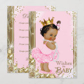 Etnische prinses Tutu Pearls wenst Baby Advieskaart (Voorkant / Achterkant)