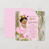 Etnische Prinses Tutu Roze Goud Baby shower Kaart (Voorkant / Achterkant)