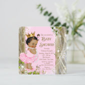 Etnische Prinses Tutu Roze Goud Baby shower Kaart (Staand voorkant)