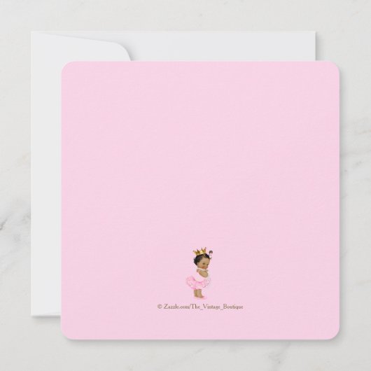 Etnische Prinses Tutu Roze Goud Baby shower Kaart (Achterkant)