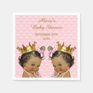Etnische prinses tweeling gewatteerd Baby shower Servetten