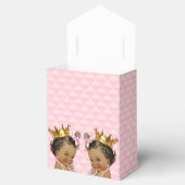 Etnische prinses tweeling gewatteerd roze Baby sho Bedankdoosjes (Geopend)