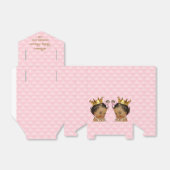 Etnische prinses tweeling gewatteerd roze Baby sho Bedankdoosjes (Uitgevouwen)